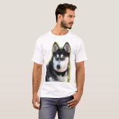 T-shirt Personnalisez Joyeux chiot sibérien Husky (Devant entier)