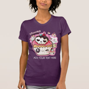 T-shirt Personnalisez le cupacke mignon de crâne de kawai
