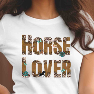 T-shirt Personnalisez sur le dos Amoureux de Cheval 