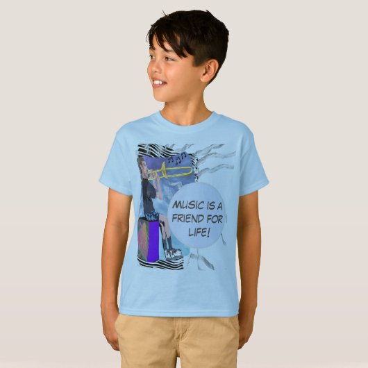 T-shirt Personnalisez Trombone Music Est Un Ami Pour La Vi (Devant entier)