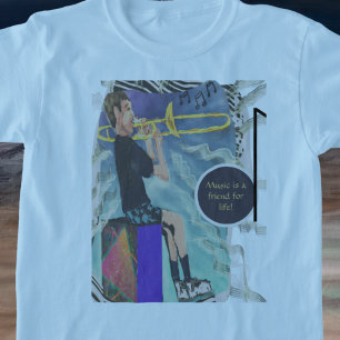 T-shirt Personnalisez Trombone Music Est Un Ami Pour La Vi