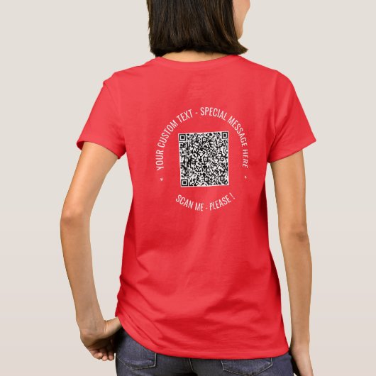 T-shirt Personnalisez votre QR Code Scan Info Texte T-shir (Dos)