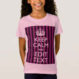 T-Shirt Personnalized KEEP CALM and Your Text on Pink