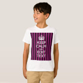 T-shirt Personnalized KEEP CALM and Your Text on Pink (Devant entier)