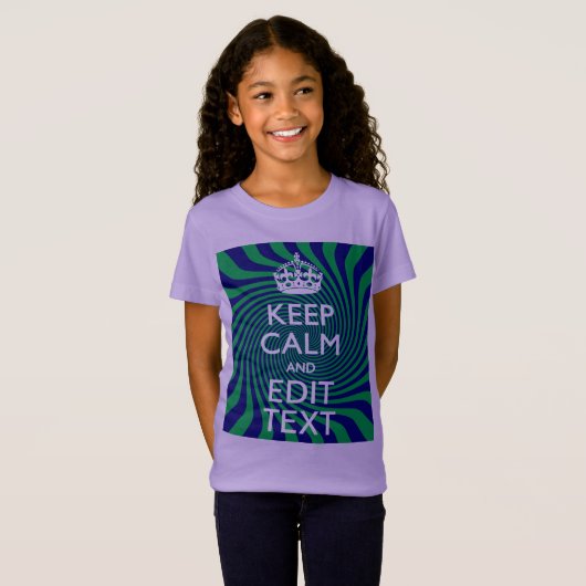 T-Shirt Personnalized Keep Calm Blue and Green with a Twis (Devant entier)