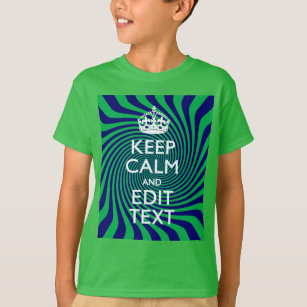 T-shirt Personnalized Keep Calm Blue and Green with a Twis
