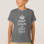 T-shirt Personnalized KEEP CALM Your Text on Black Stripes<br><div class="desc">Décor à rayures noires, classe et personnalisées Conserver le calme et le style de Carry On sur un cadeau personnalisé. Essayez humour ou fantaisie sur vos mots créatifs sur les deux lignes de texte modifiables. N'oubliez pas d'utiliser les lettres CAPITAL pour obtenir les meilleurs résultats. Utilisez le lien "Demandez à...</div>