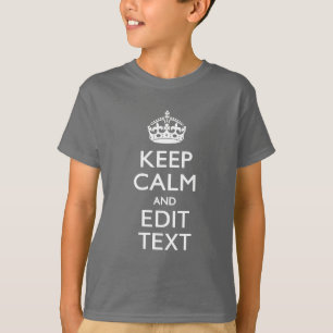 T-shirt Personnalized KEEP CALM Your Text on Black Stripes