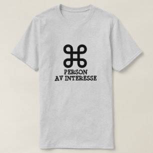T-shirt personne d'intérêt, en norvégien, gris