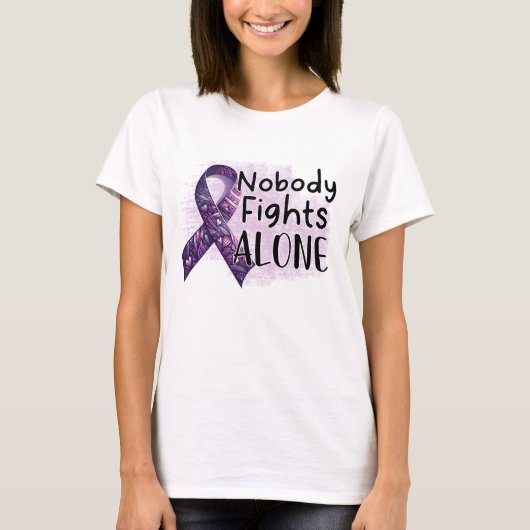 T-shirt Personne ne combat seul la conscience violette du (Devant)