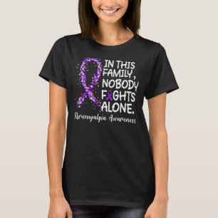 T-shirt Personne ne combat seul le ruban violet Fibromyalg