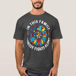 T-shirt Personne ne combat seul Sunflower Ribbon Puzzle Au