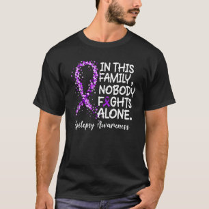 T-shirt Personne ne se bat seul Purple Ribbon Epilepsie