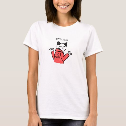 T-shirt Personne Ne S'En Soucie ! Partir du mème des chats (Devant)