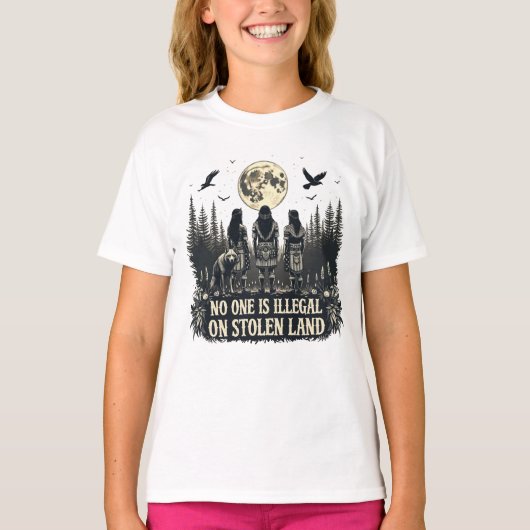 T-shirt Personne N'Est Illégal Sur Les Terres Volées Améri (Devant)