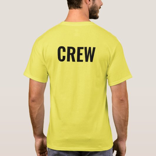 T-shirt Personnel de l'équipage Jaune Double face Impriman (Dos)