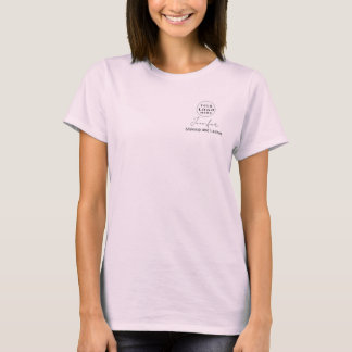 T-shirt Personnel de maquillage du logo de script rose vif