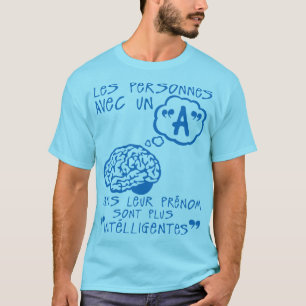 T-shirt personnes a prenom intelligentes citation cerveau 