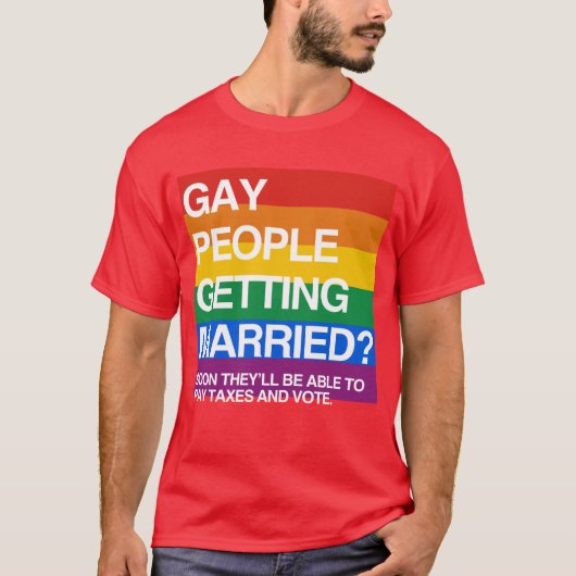 T-SHIRT PERSONNES GAIES SE MARIANT (Devant)