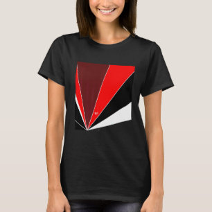 T-shirt Perspective design rétro rouge blanc noir