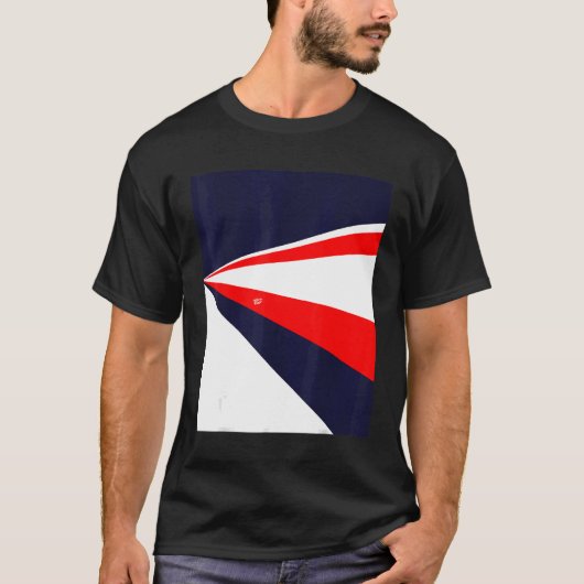 T-shirt Perspective retro design red white blue (Devant)