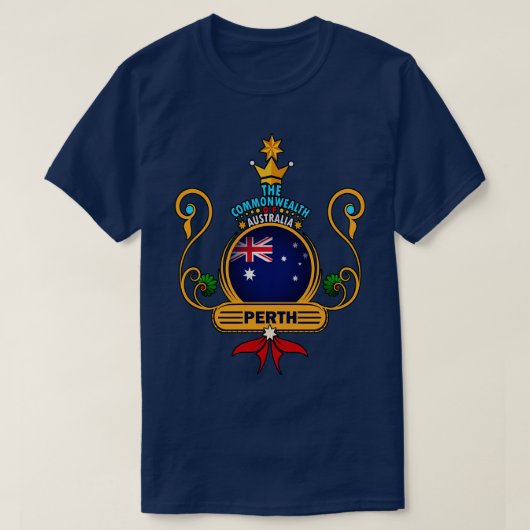 T-shirt Perth City Pride Golden Australian Drapeau souveni (Design devant)