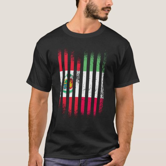 T-shirt Peru Flag Italy Grown Country Flags Stripes (Devant)