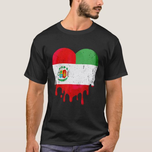T-shirt Peru Italy Flag Heart Citizen Drinking Grown Patri (Devant)
