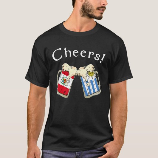 T-shirt Peru Uruguay Flag Cheers Beer Grown Patriot Countr (Devant)