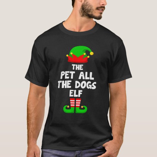 T-shirt Pet All The Dogs Elf Matching Family Christmas  (Devant)