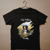 T-shirt Pet Bernese Walking Buddy Black Personalize