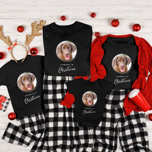 T-shirt Pet Chien Noël Photo personnalisée Black Holiday