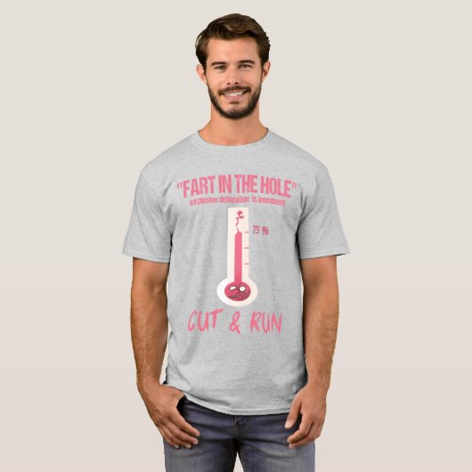 T-SHIRT "PET DÉTONATION EXPLOSIVE DANS TROU" IMMINENTE (Devant entier)