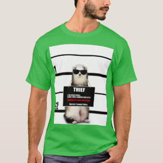 T-shirt Pet Ferret Funny Thief Mugshot Ferret Lover Cadeau