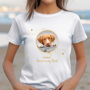 T-shirt Pet Memorial Elegant Chic Gold Stars Chien Photo