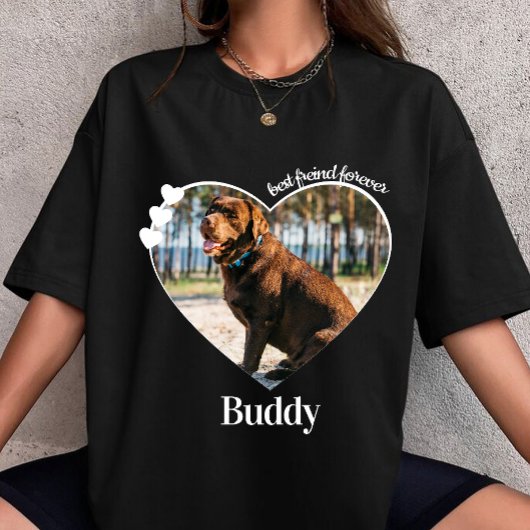 T-shirt pet photo customize Heart custom dog name 