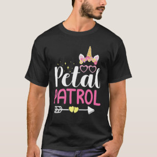 T-shirt Pétale Patrol Cute Fleurs Filles Unicorn Mariage B
