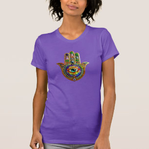 T-shirt Pétales de fleurs colorés Turquoise Troisième Œil
