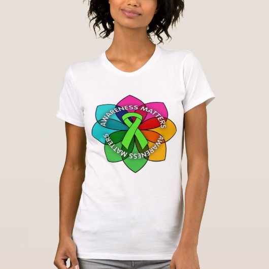 T-shirt Pétales de sujets de conscience de lymphome de (Devant)
