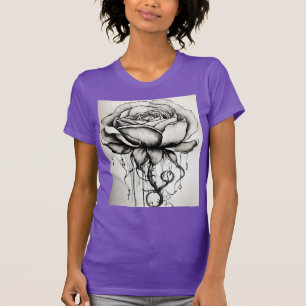 T-shirt "Pétales noires et blanches" Tee en toile Bella po