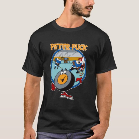 T-shirt Peter Design Puck personnage de dessin classique (Devant)
