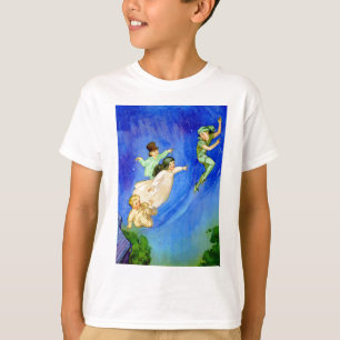 T-SHIRT PETER PAN, WENDY, JOHN ET MICHAEL VOLENT LOIN