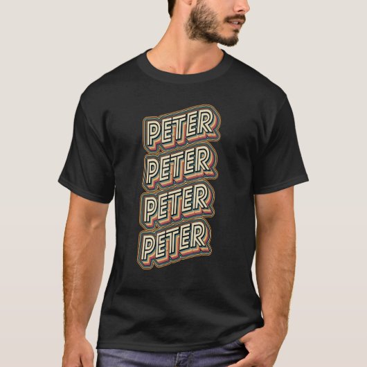 T-shirt Peter Style Super Retro Design Mon nom est Peter (Devant)