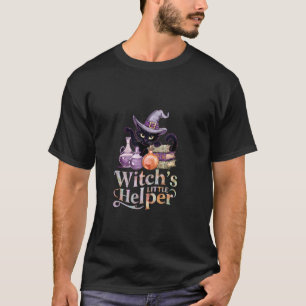 T-shirt Petit aide de la sorcière d'Halloween Chat Enchant