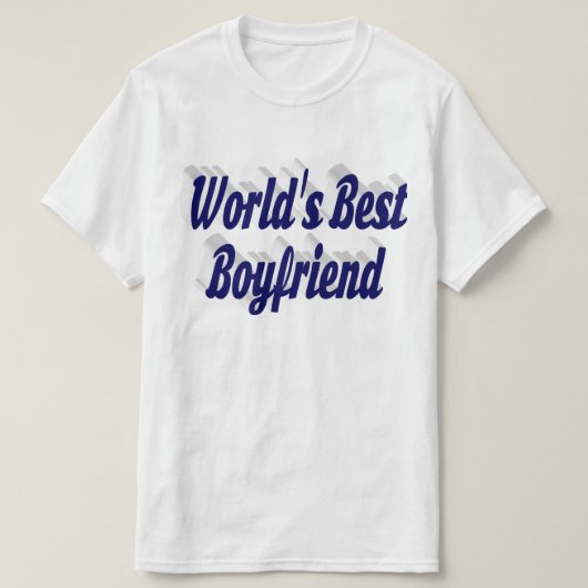 T-shirt Petit ami avec script bleu foncé (Design devant)