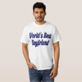 T-shirt Petit ami avec script bleu foncé (Devant entier)