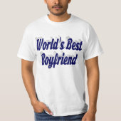 T-shirt Petit ami avec script bleu foncé (Devant)