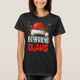 T-shirt Petit ami Claus Funny Feux de Noël Père Noël Coupl