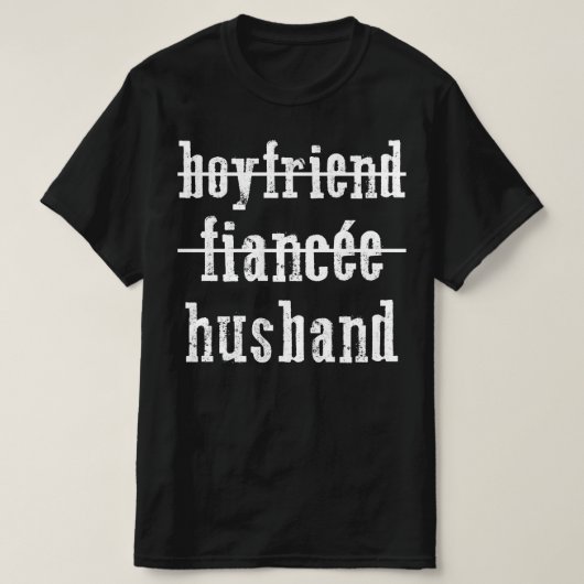 T-shirt petit ami fiancé mari (Design devant)