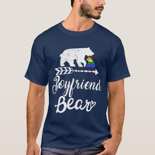 T-shirt Petit ami Ours LGB Noël Rainbow Pride Gay (Devant)
